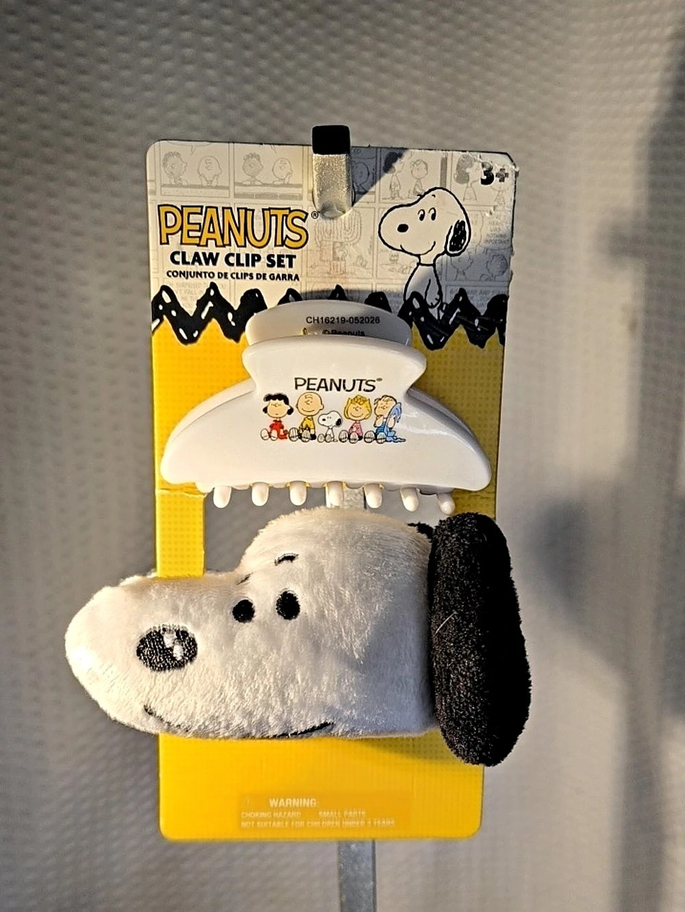 Peanuts Snoopy Claw Clip Set White & Black NWT